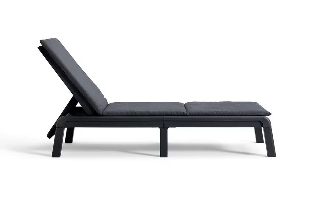 Keter - Tumbona de exterior Mallorca con cojín gris/gris