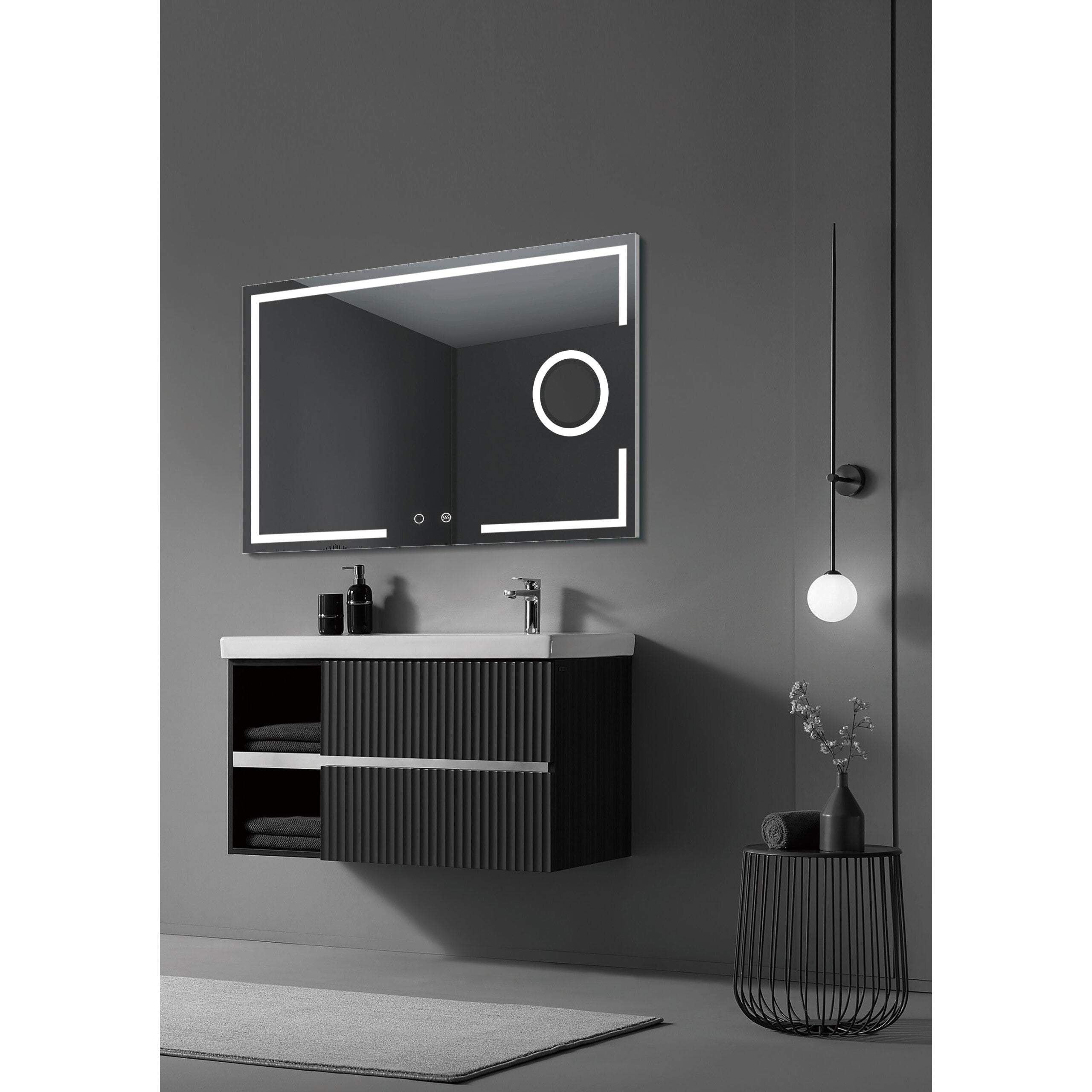 LEDIMEX - LED Square Mirror Frontlicht Chrom