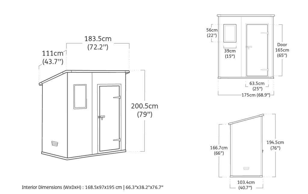 Keter - Cabane d'extérieur Manor Pent 6x4 gris