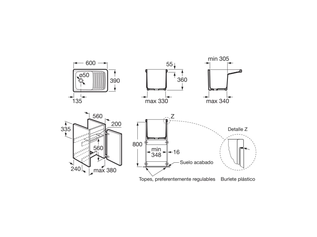Roca - Henares mueble base Unik y lavadero
