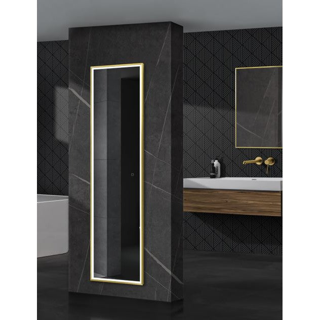 LEDIMEX - LED Mirror Cuadrado Frontlicht New York Gold gebürstet