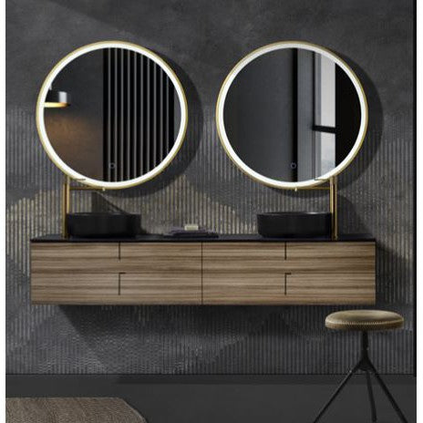 Ledimex- Round Espejo Bathroom Paris Marco gold brushed from LED