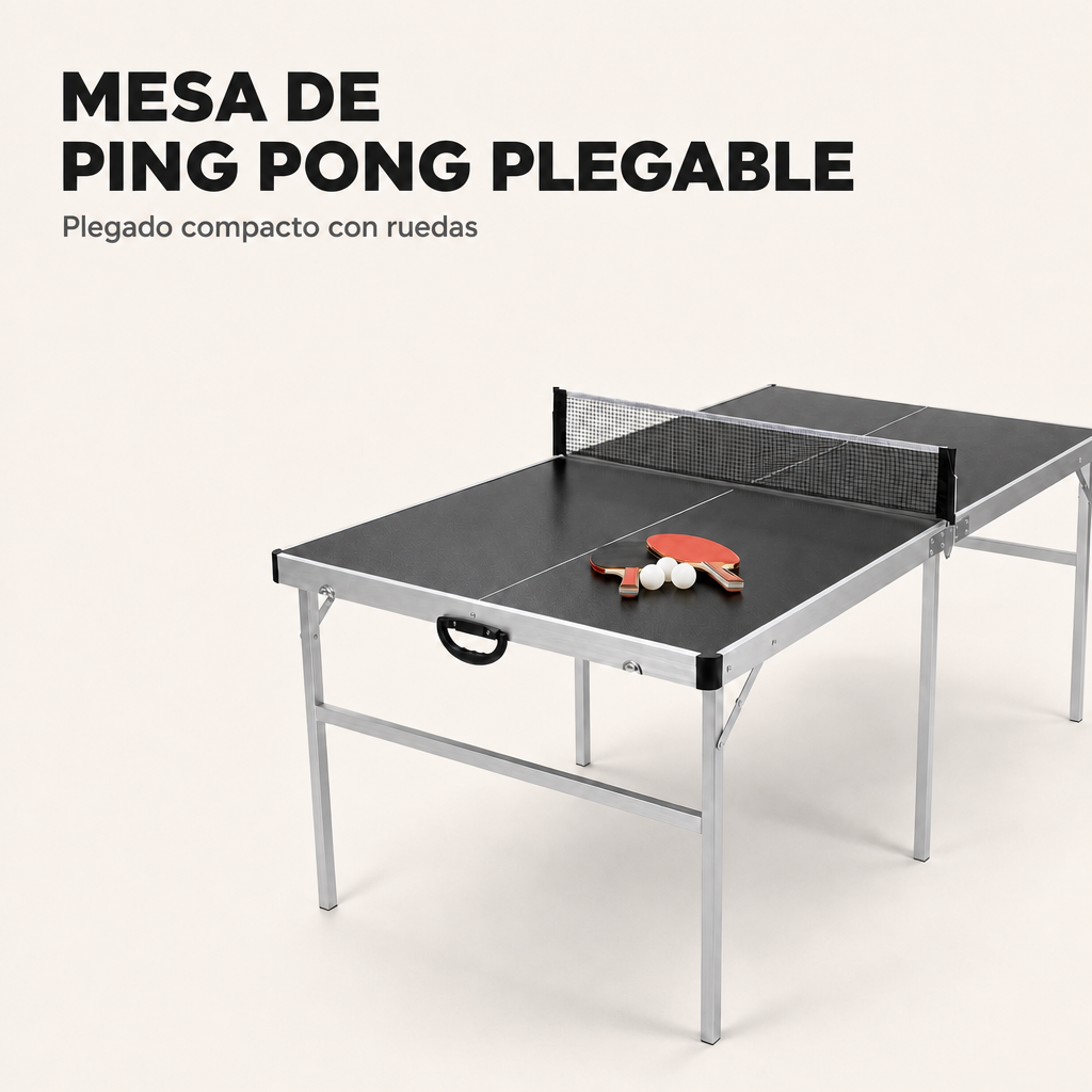 Mesa de Ping Pong Plegable con red 182x91 cm