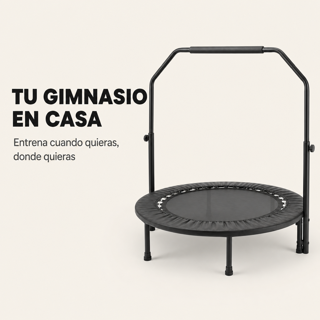 Trampoline fitness 3 en 1 avec barre ajustable et bandes de résistance
