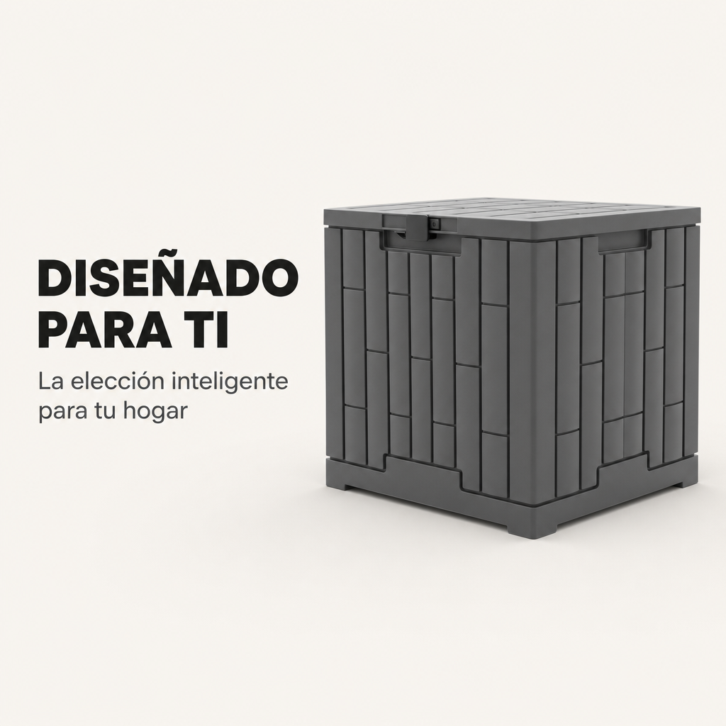 Cassapanca da esterno impermeabile 130 L con coperchio rinforzato e chiusura di sicurezza