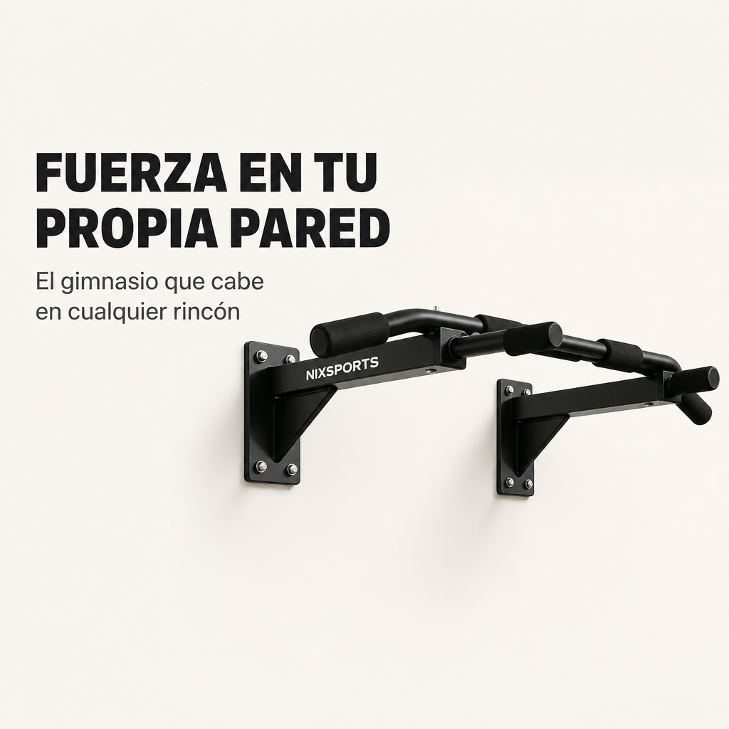 Barra de Dominadas para Pared con Agarres Antideslizantes