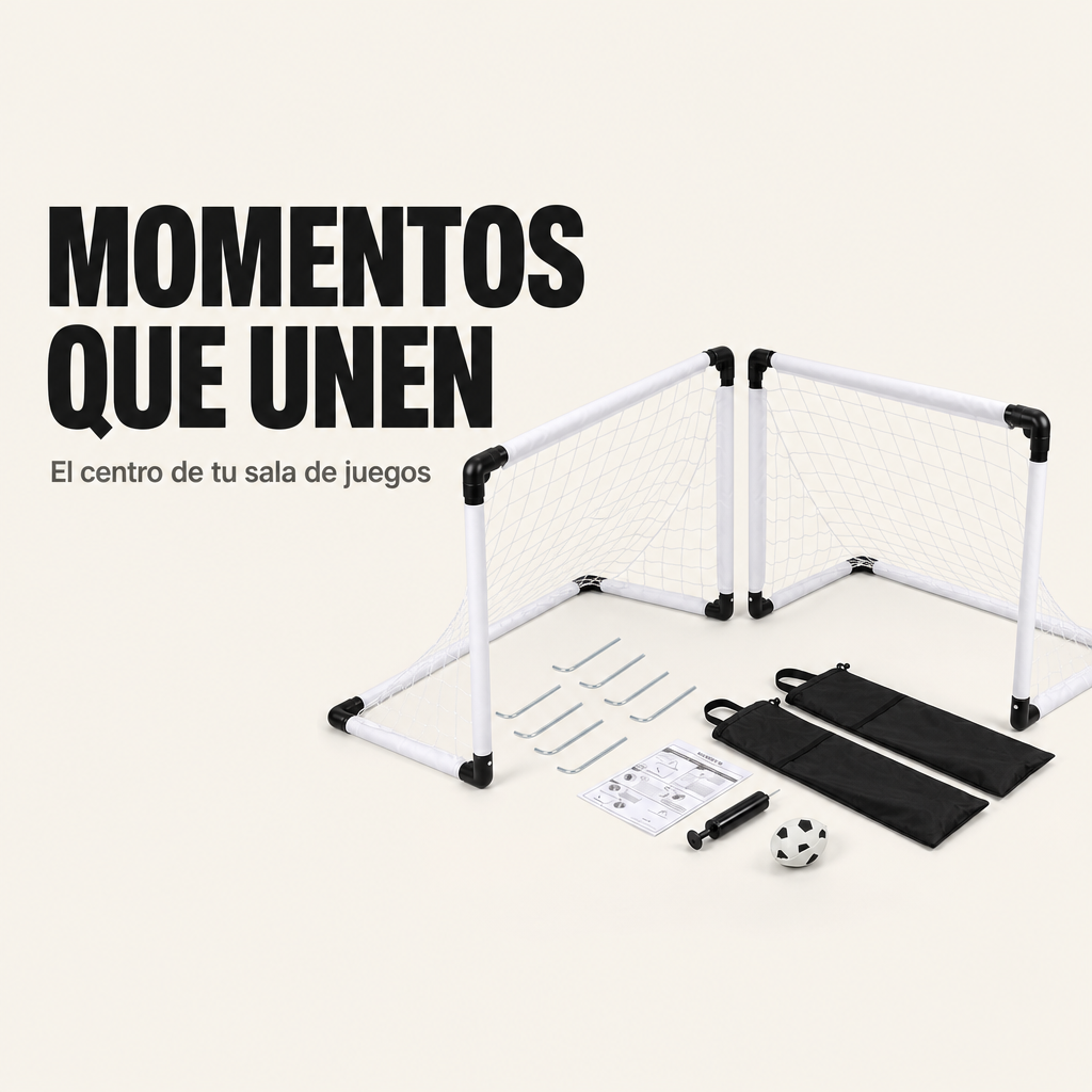 Portería De Fútbol Plegable Con Red Resistente Y Bolsa De Transporte