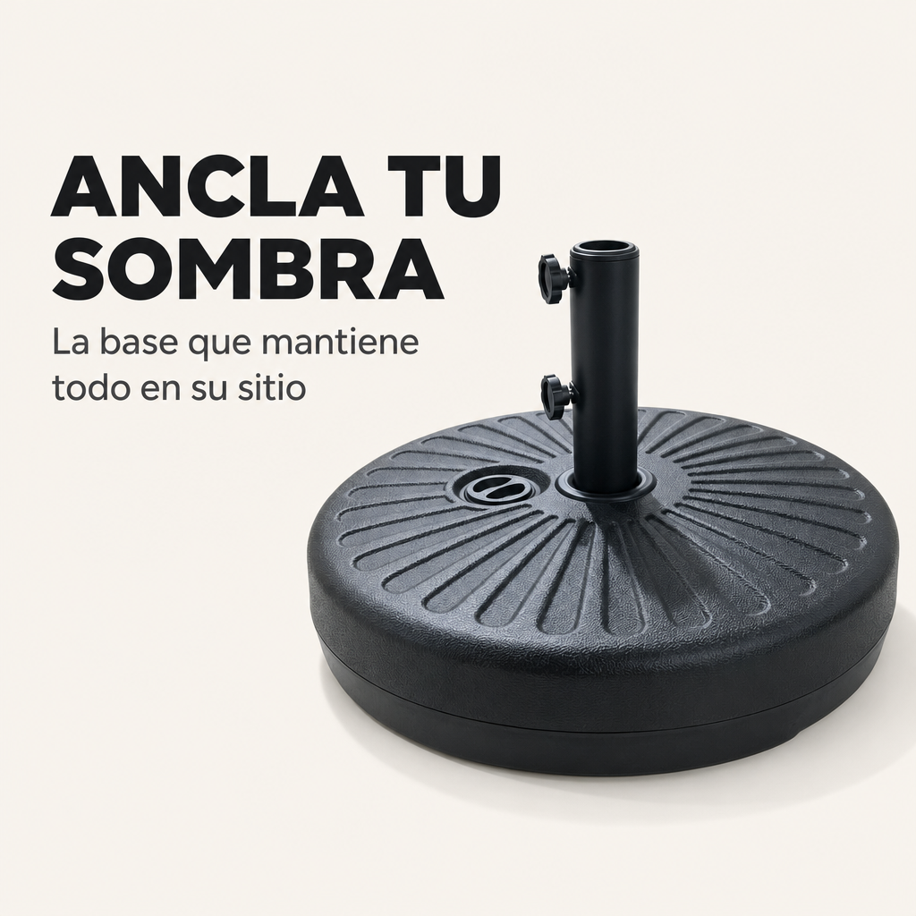 Base pour parasol remplissable 22 L avec support central