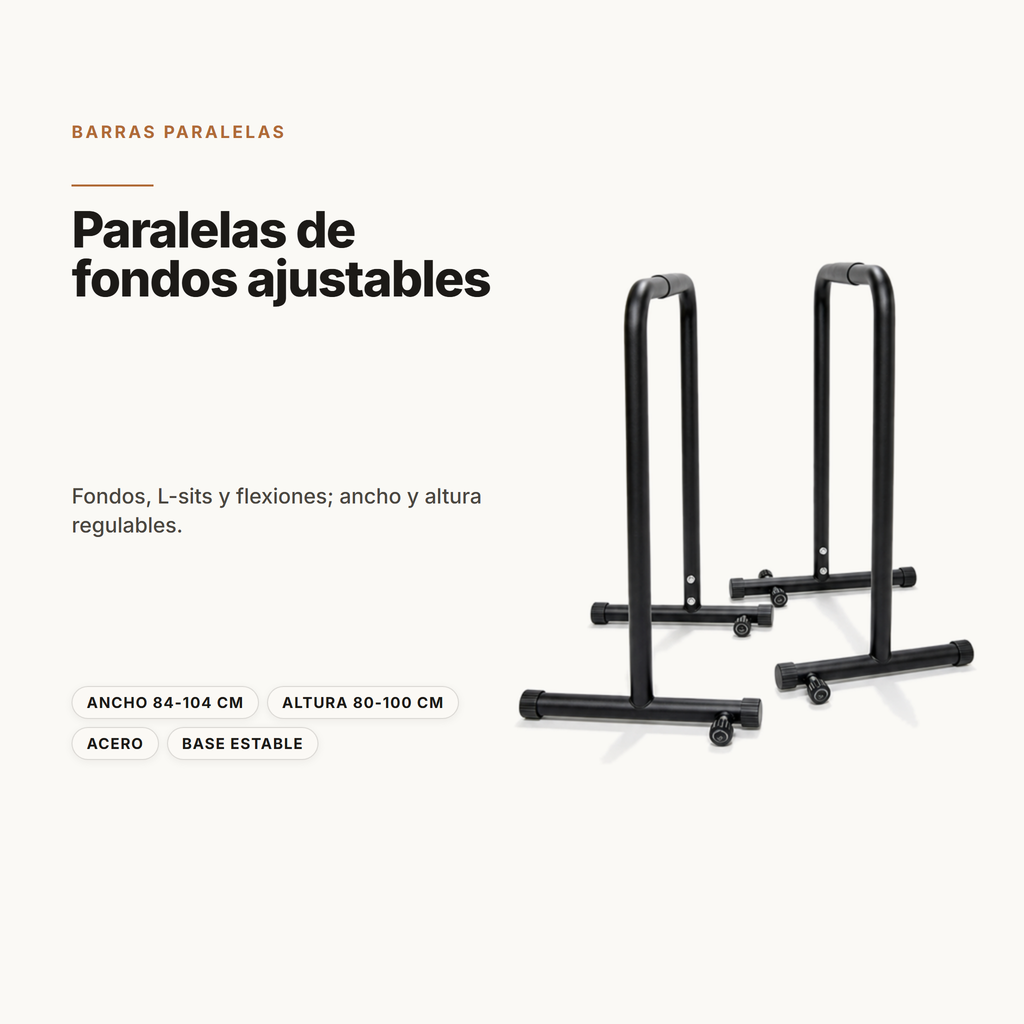 Support de barres parallèles ajustables pour dips et calisthénie