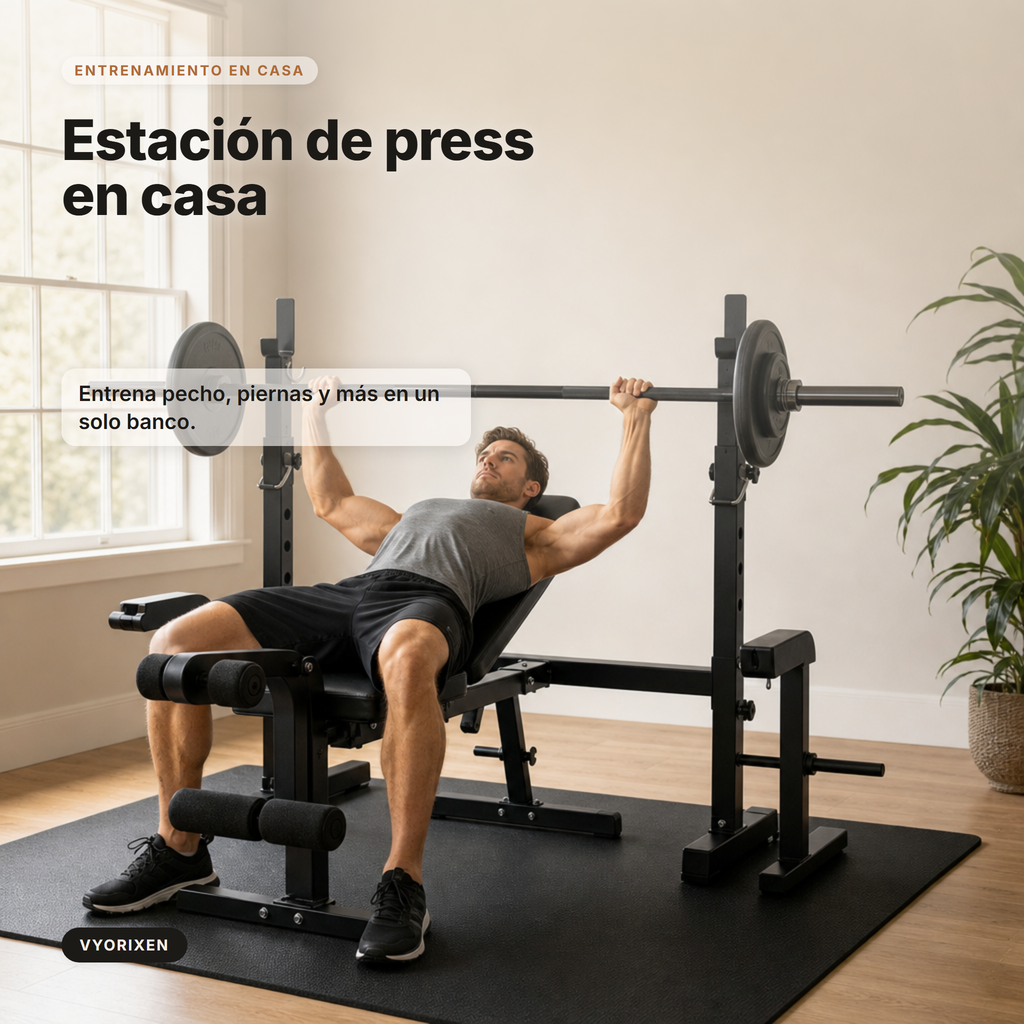 Banc ajustable multifonction pliable pour entraînement complet à domicile