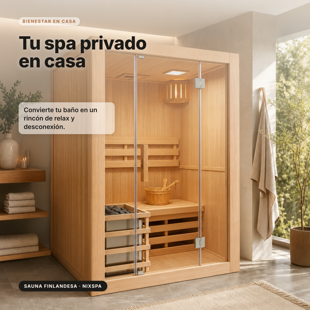 Sauna Finlandesa 2 Personas Madera Hemlock Canadiense