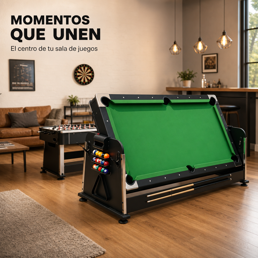 Tavolo multigioco 3 in 1 convertibile di biliardo, air hockey e ping pong 210 cm