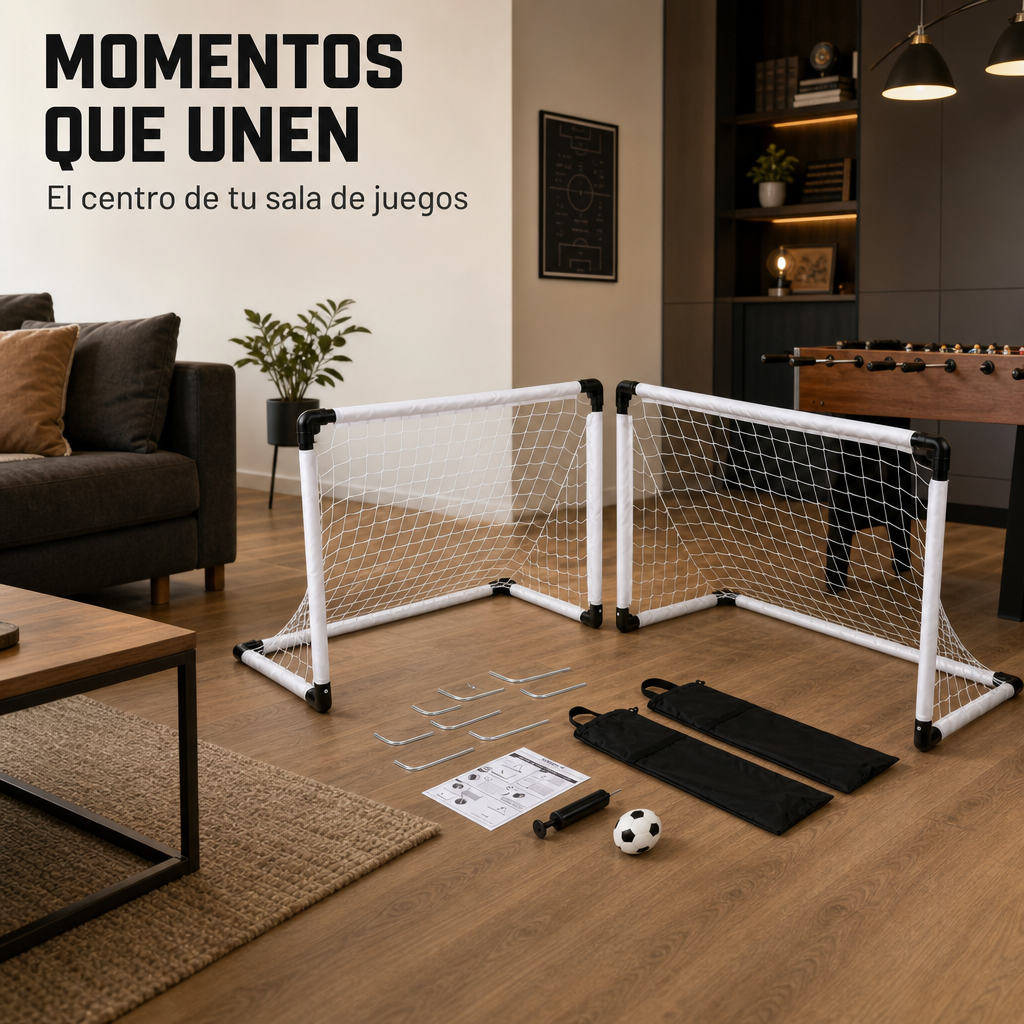 Portería De Fútbol Plegable Con Red Resistente Y Bolsa De Transporte