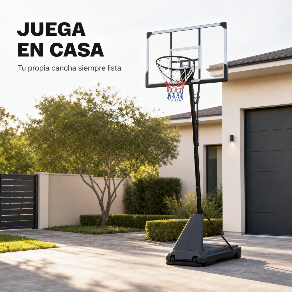 Cesto de Basquetebol Exterior Regulável 1,5-3,05 m com Rodas