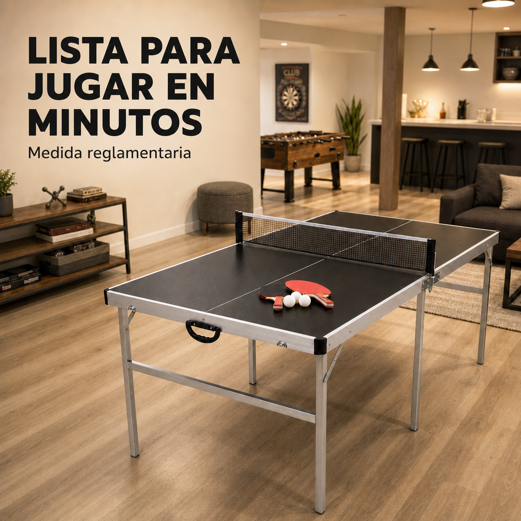 Mesa de Ping Pong Plegable con red 182x91 cm