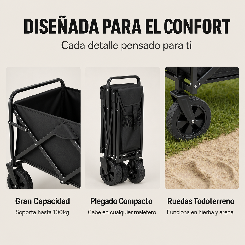 Carrello Pieghevole Fuoristrada con Capacità 75 Kg