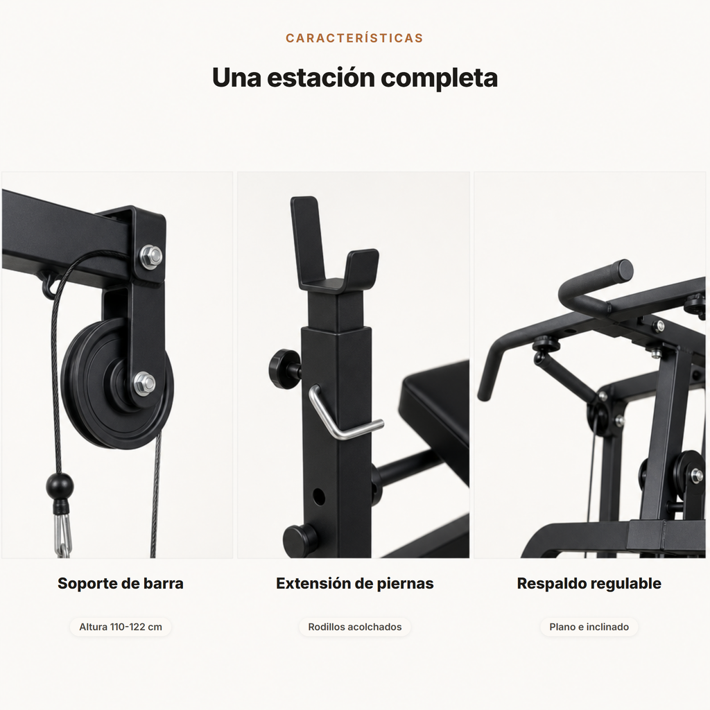 Banc ajustable multifonction pliable pour entraînement complet à domicile