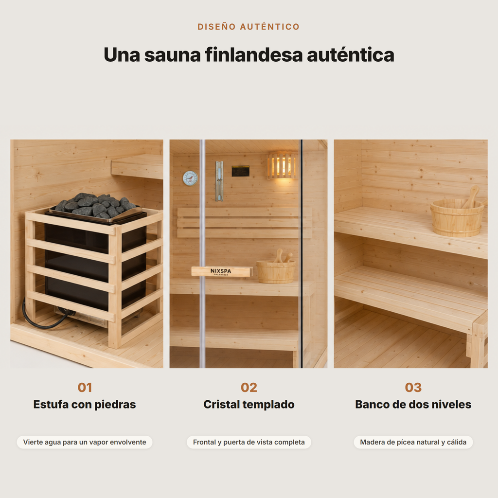 Sauna Finlandesa 2 Personas Madera Hemlock Canadiense