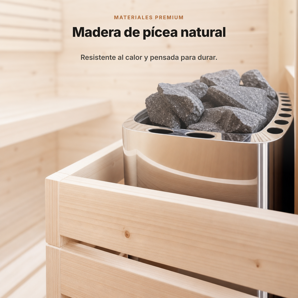 Sauna Barril Exterior Jardín 3-4 Personas Madera Abeto 6 kW Tejado Tejas