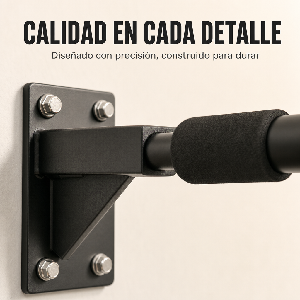 Barra de Dominadas para Pared con Agarres Antideslizantes