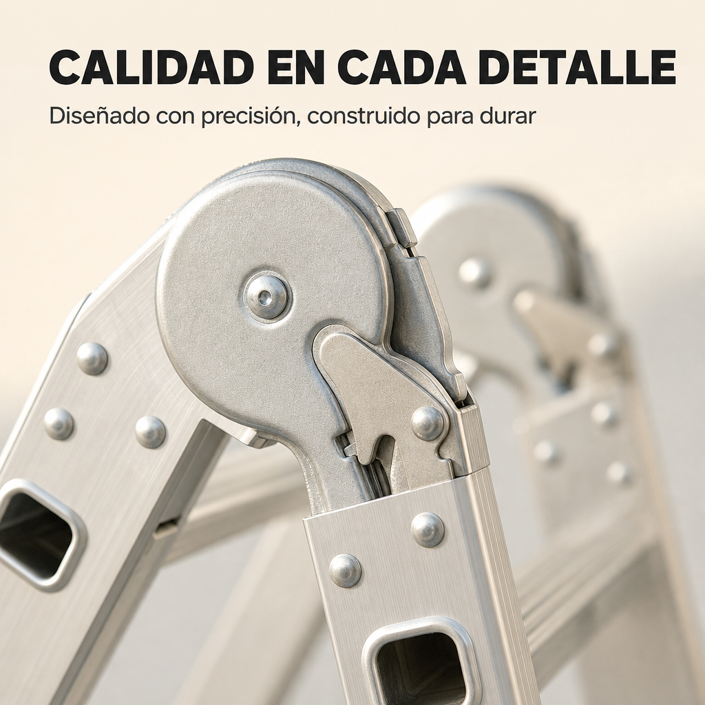 Scala in alluminio multiposizione 4 in 1 pieghevole con cerniere di sicurezza e piedi antiscivolo