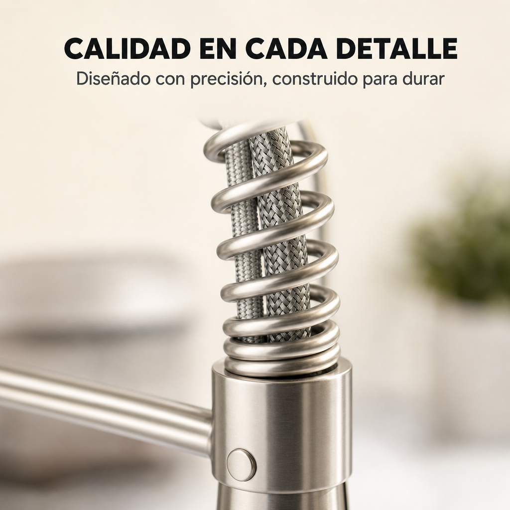 Rubinetto da cucina estraibile in acciaio inox con doccetta estensibile e bocca alta girevole a 360° per lavello