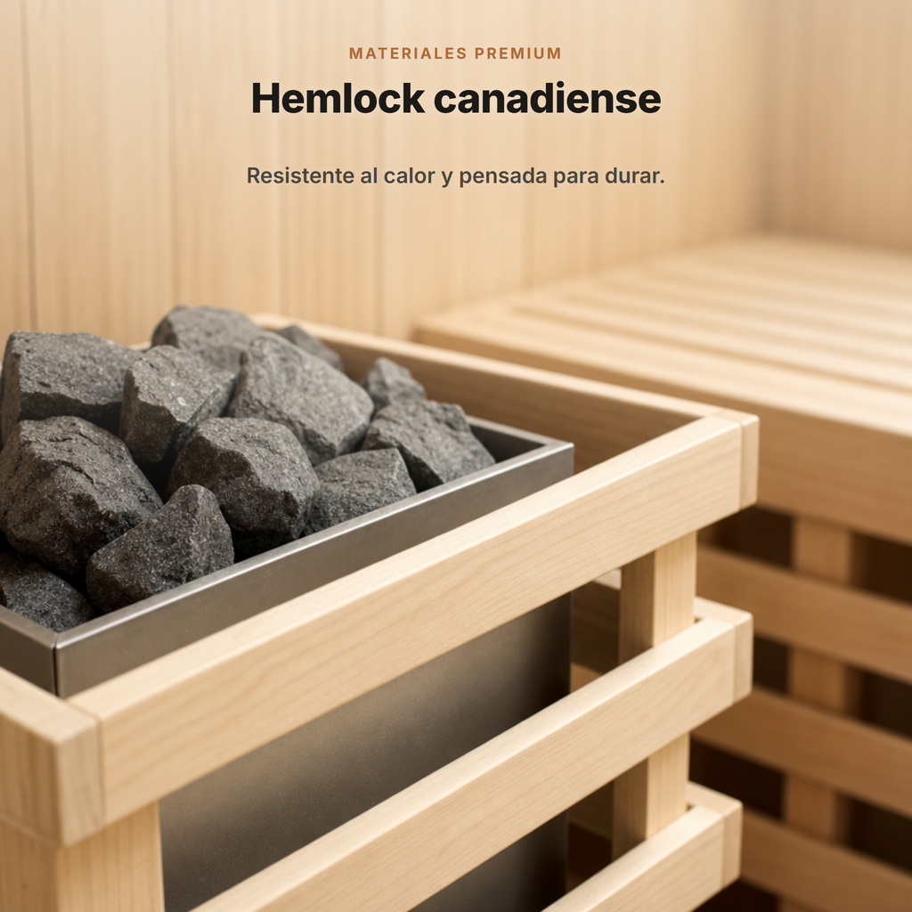 Sauna Finlandesa 2 Personas Madera Hemlock Canadiense