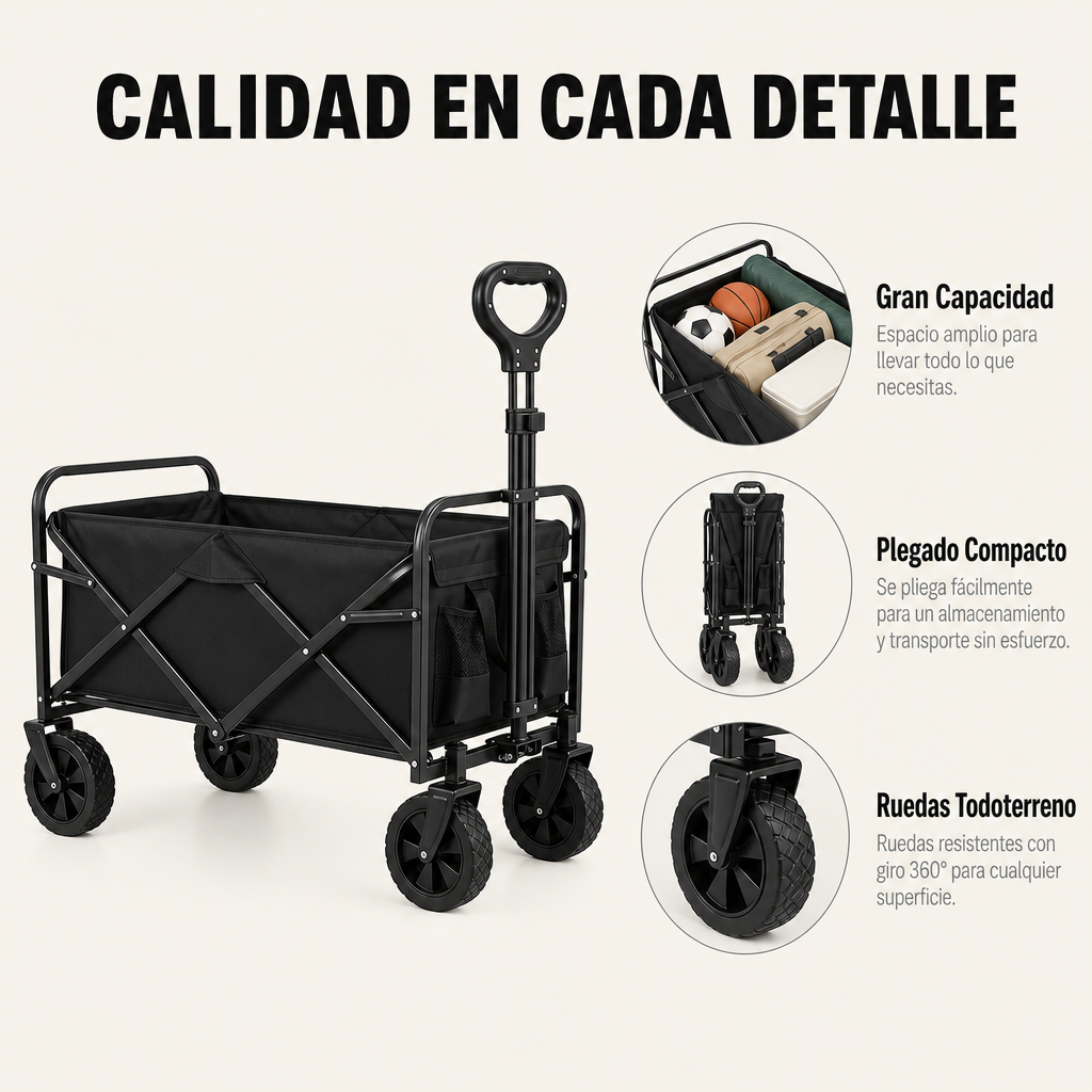 Carrello Pieghevole Fuoristrada con Capacità 75 Kg
