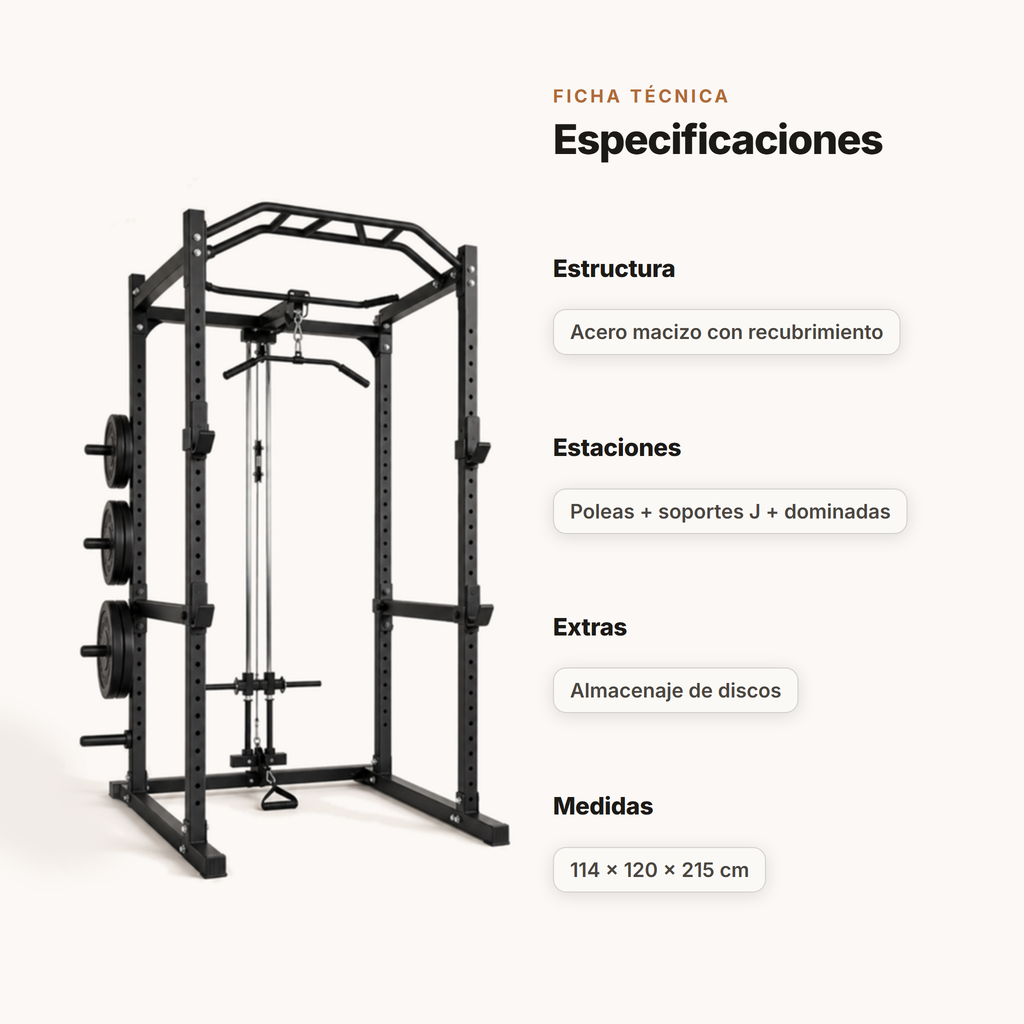 Multiestação de musculação com polia alta, barras para puxar e barras para fundos
