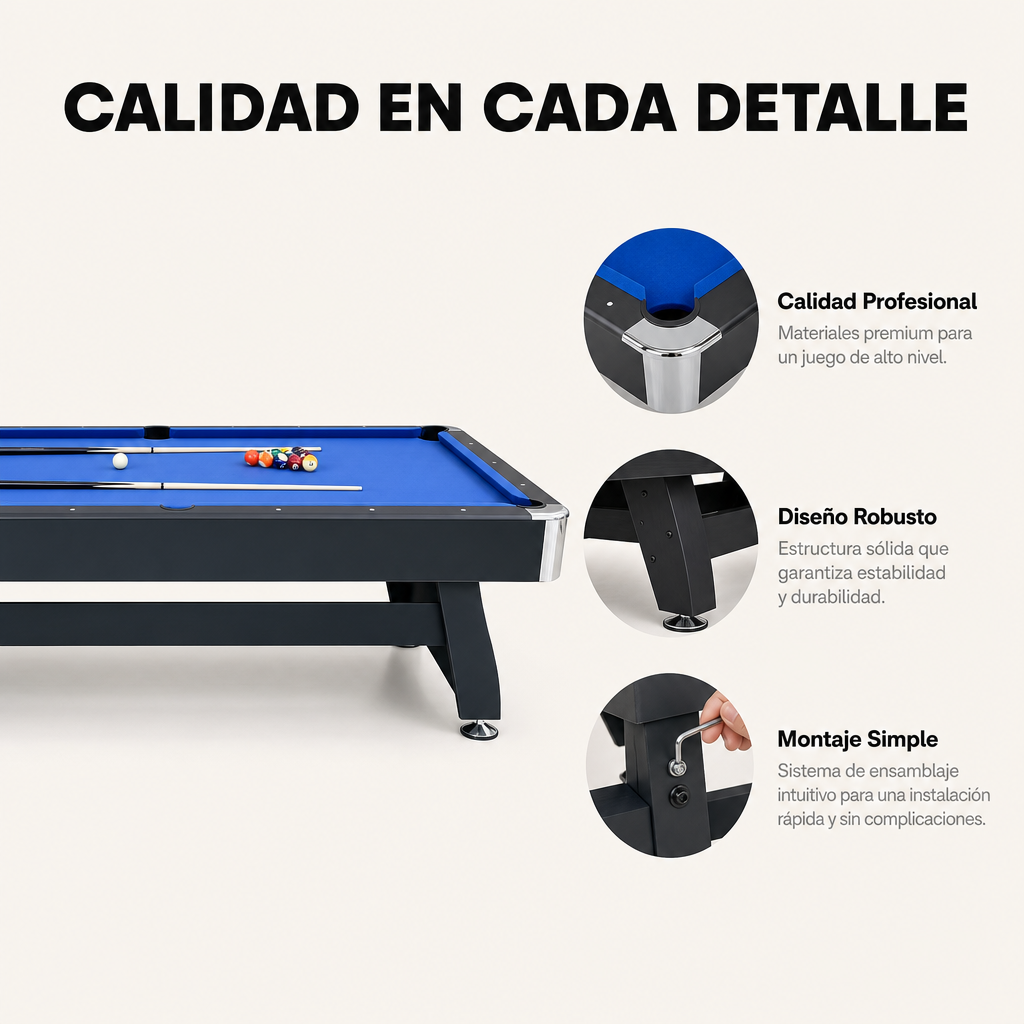 Tavolo da biliardo americano con ritorno automatico delle palle, struttura rinforzata e tappeto resistente per gioco a casa