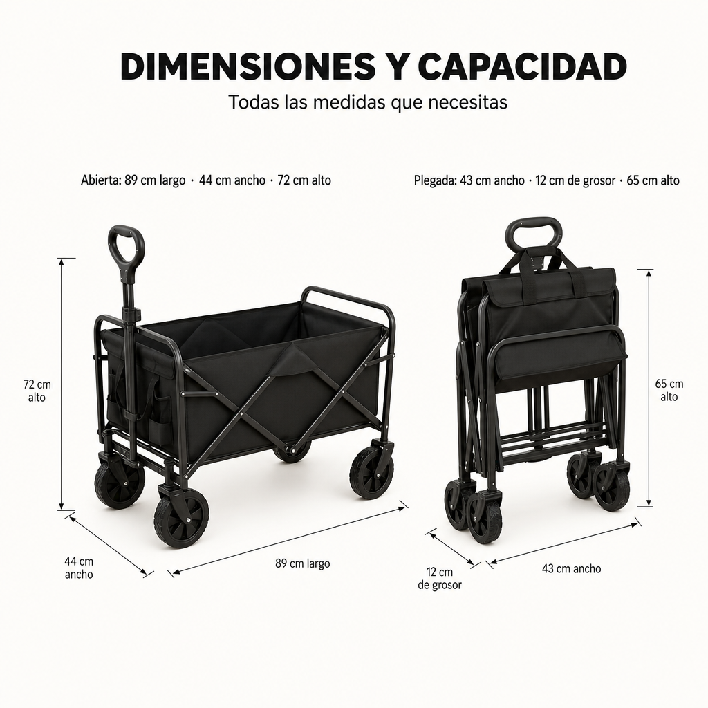 Carrello Pieghevole Fuoristrada con Capacità 75 Kg