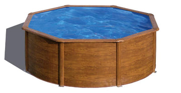Piscina fuori terra effetto legno Gre Sicilia Circolare
