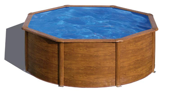 Piscina fuori terra effetto legno Gre Sicilia Circolare