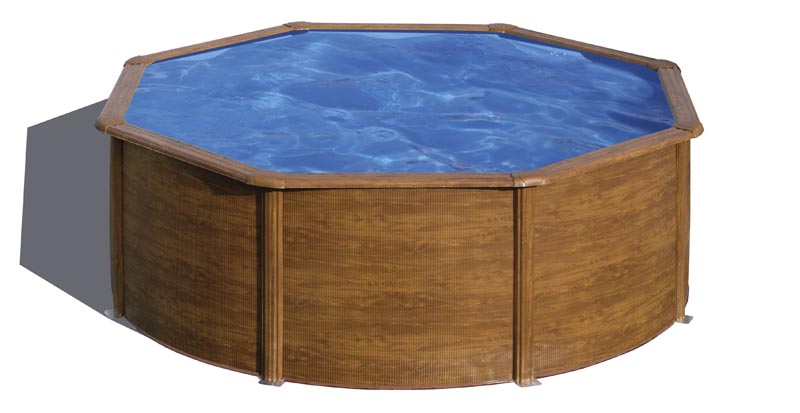 Piscina fuori terra effetto legno Gre Sicilia Circolare
