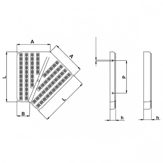 Astralpool - 45 ° overfosadero channel corner plates