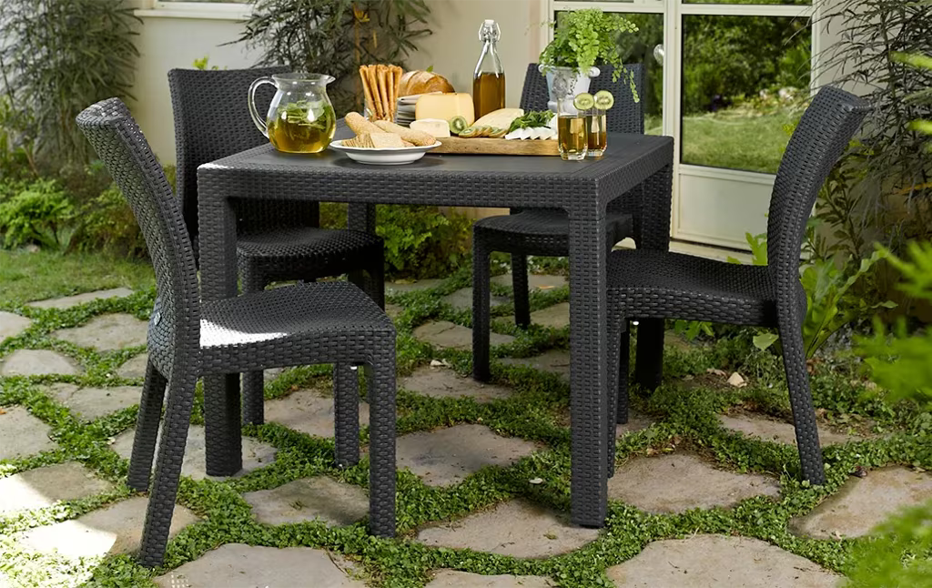 Keter - Ensemble d'extérieur Tarifa Lounge 4 places blanc