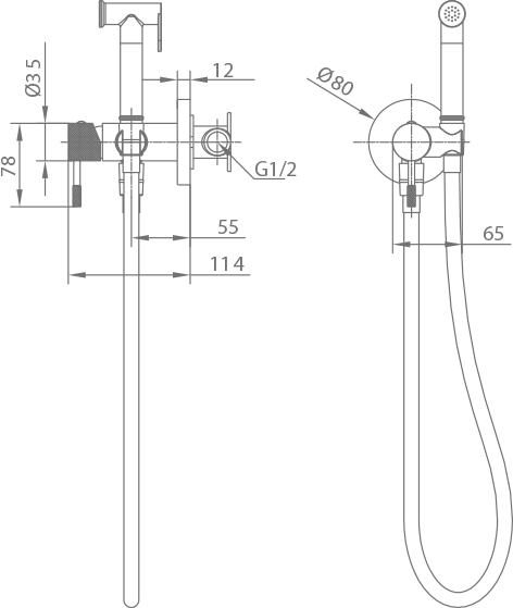 Imex - Build -in Bidé Line Tap