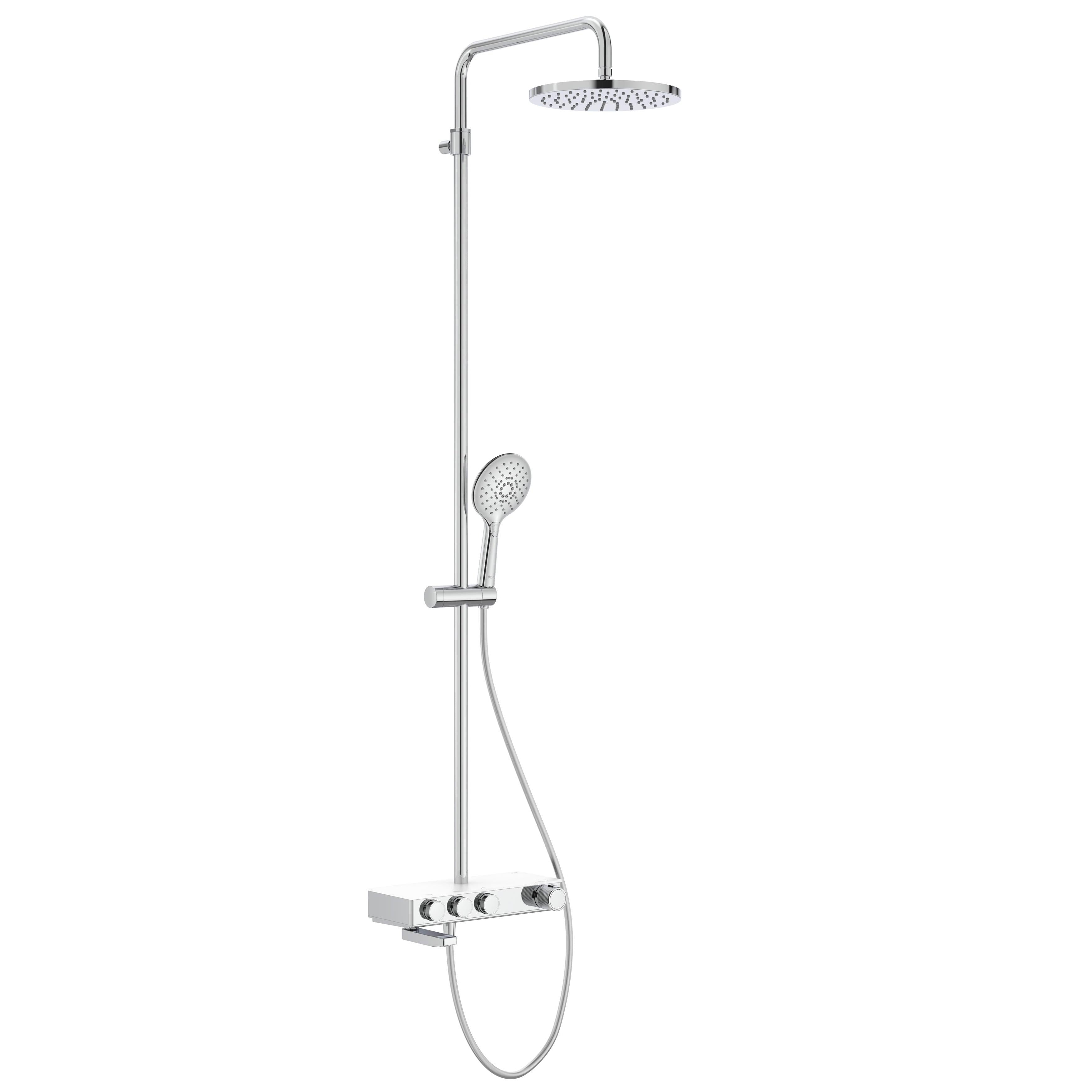 Roca - Columna de baño-ducha termostática con repisa Index-T Switch