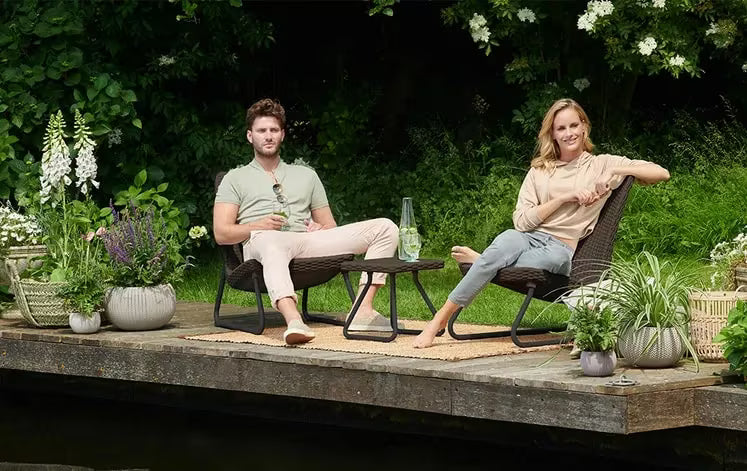 Keter - Conjunto de exterior 2 plazas Rio marrón