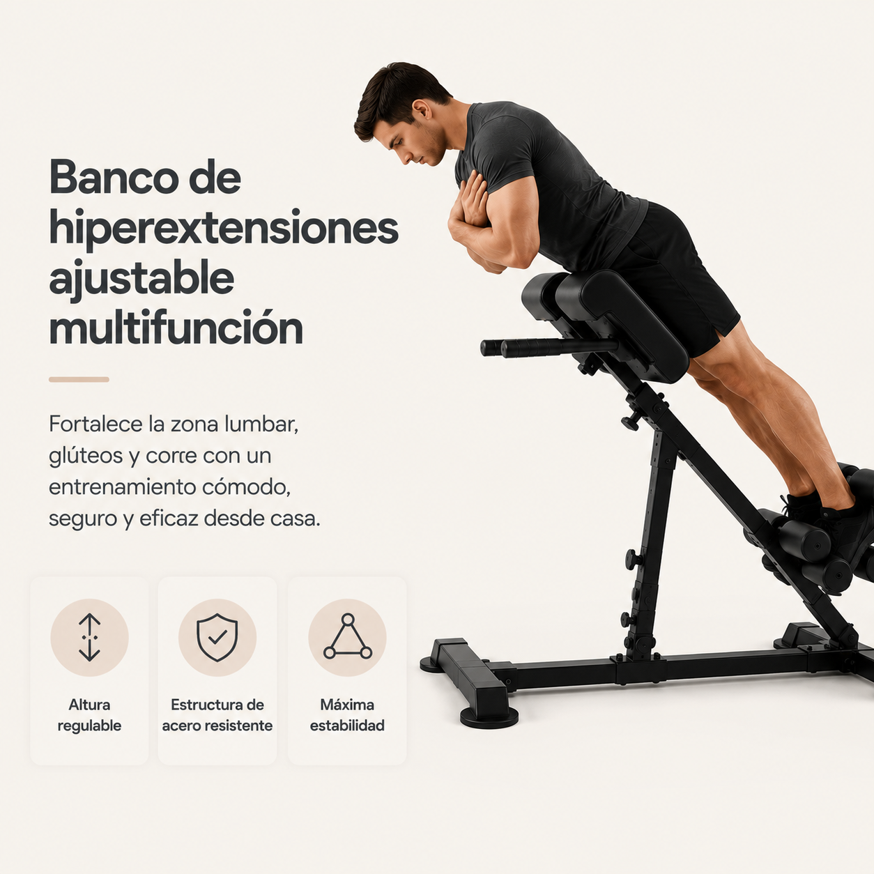 Banco de Hiperextensiones Ajustable Multifunción Cabra Romana