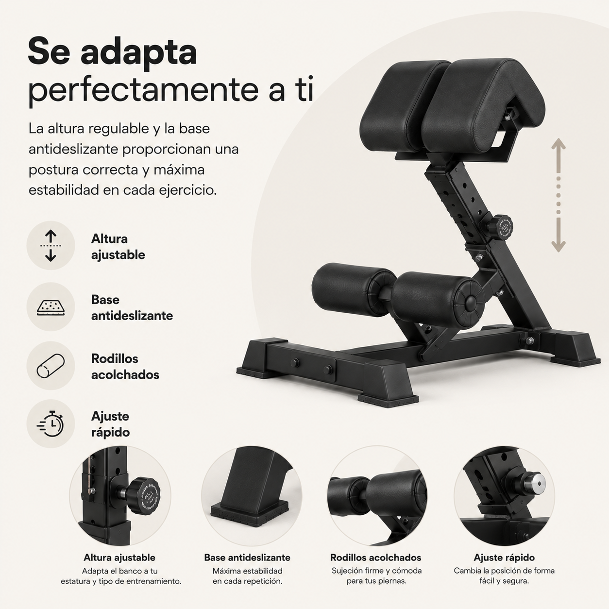 Banco de Hiperextensiones Ajustable Multifunción Cabra Romana