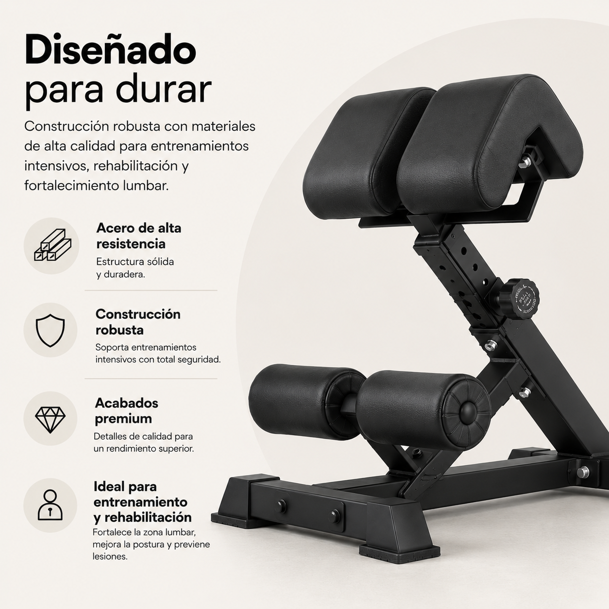 Banco de Hiperextensiones Ajustable Multifunción Cabra Romana