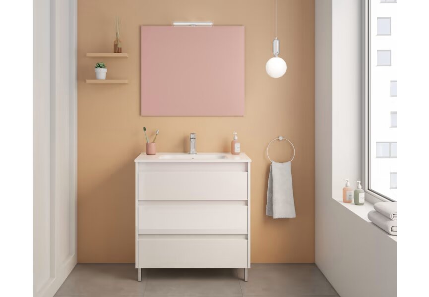 Set da bagno Sansa Royo 3 cassetti con gambe e lavandino