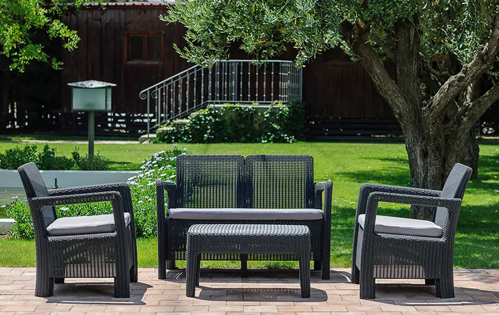 Keter - Ensemble d'extérieur Tarifa Lounge 4 places blanc