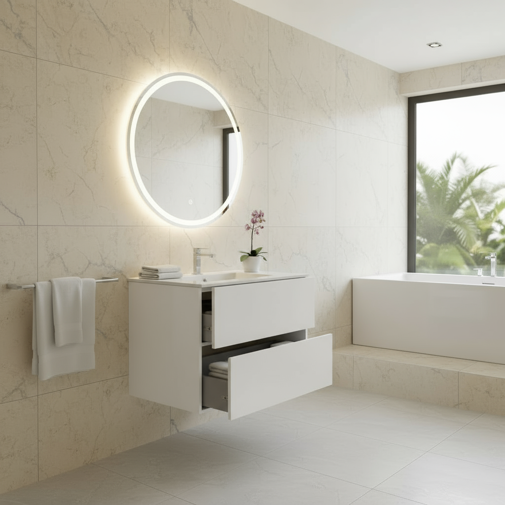 Aquore - Sevilla mueble de baño suspendido 2 cajones blanco brillo