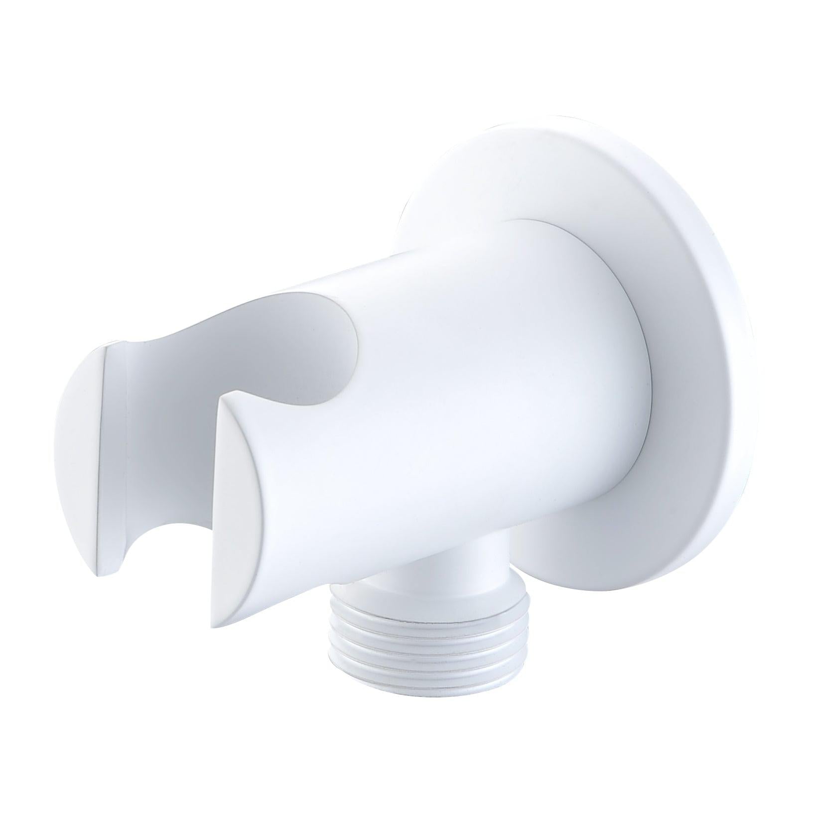 Imex - Round support for shower handle with matt white water outlet