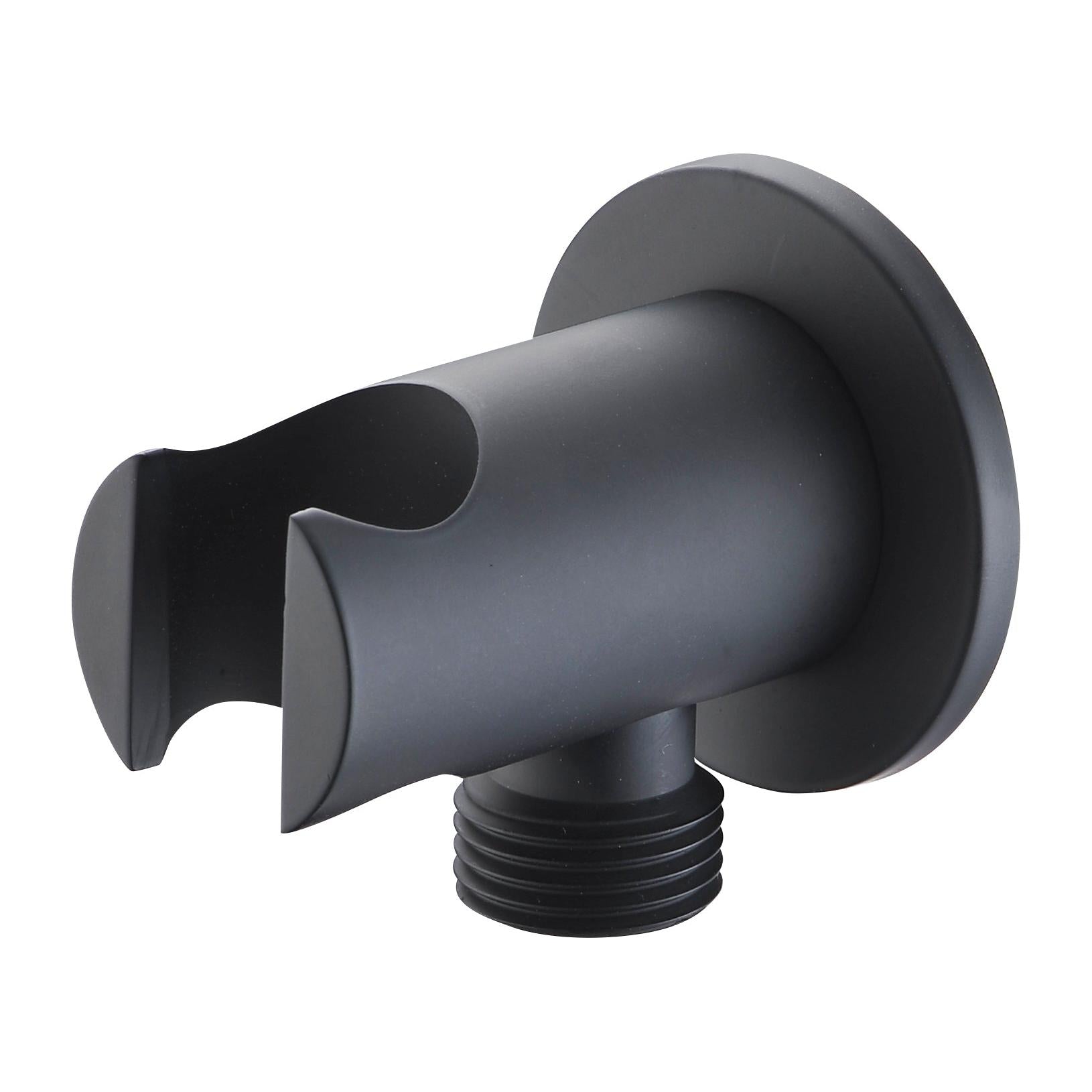 Imex - Round Support for shower handle with matt black water outlet