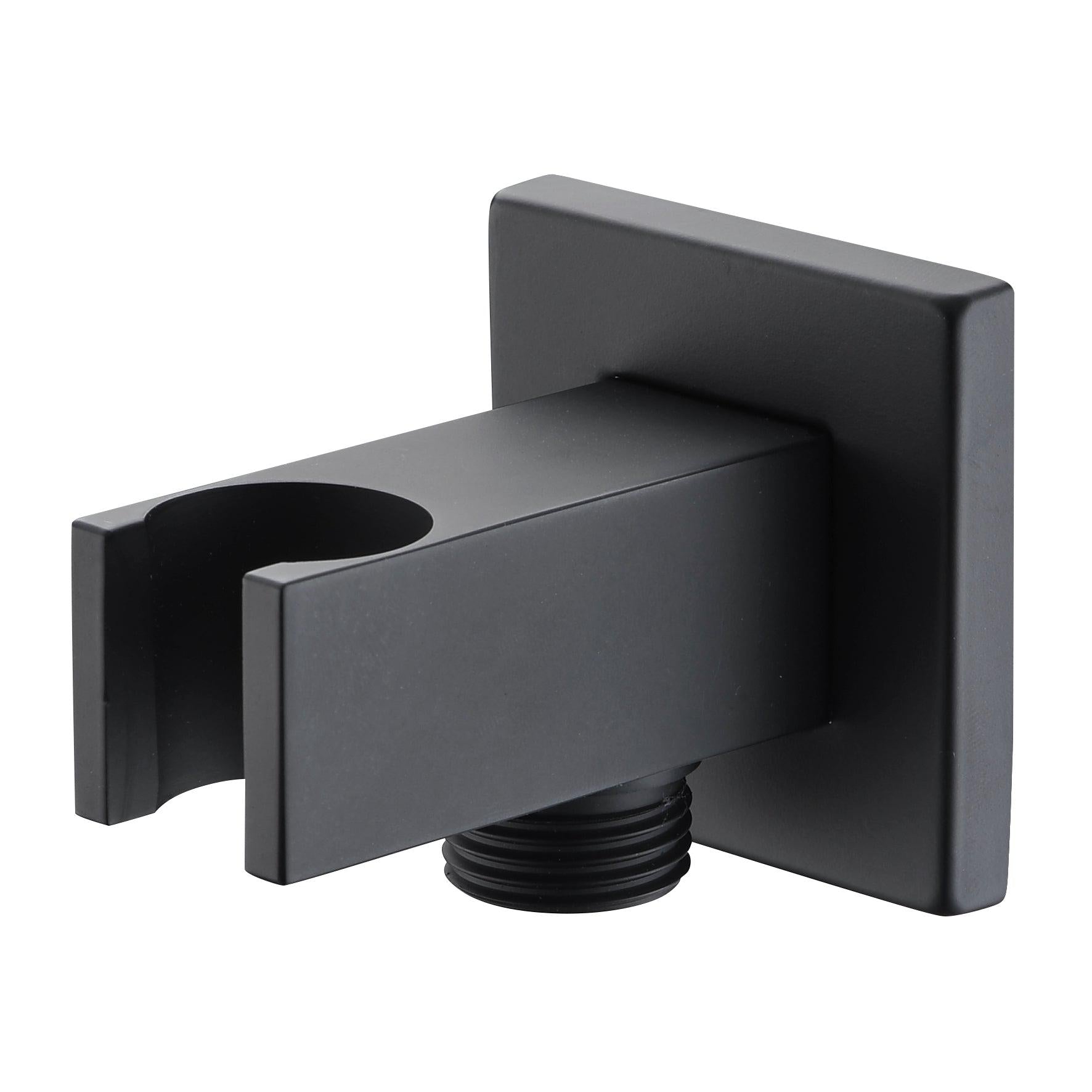 Imex - Square shower mango support with matt black water outlet