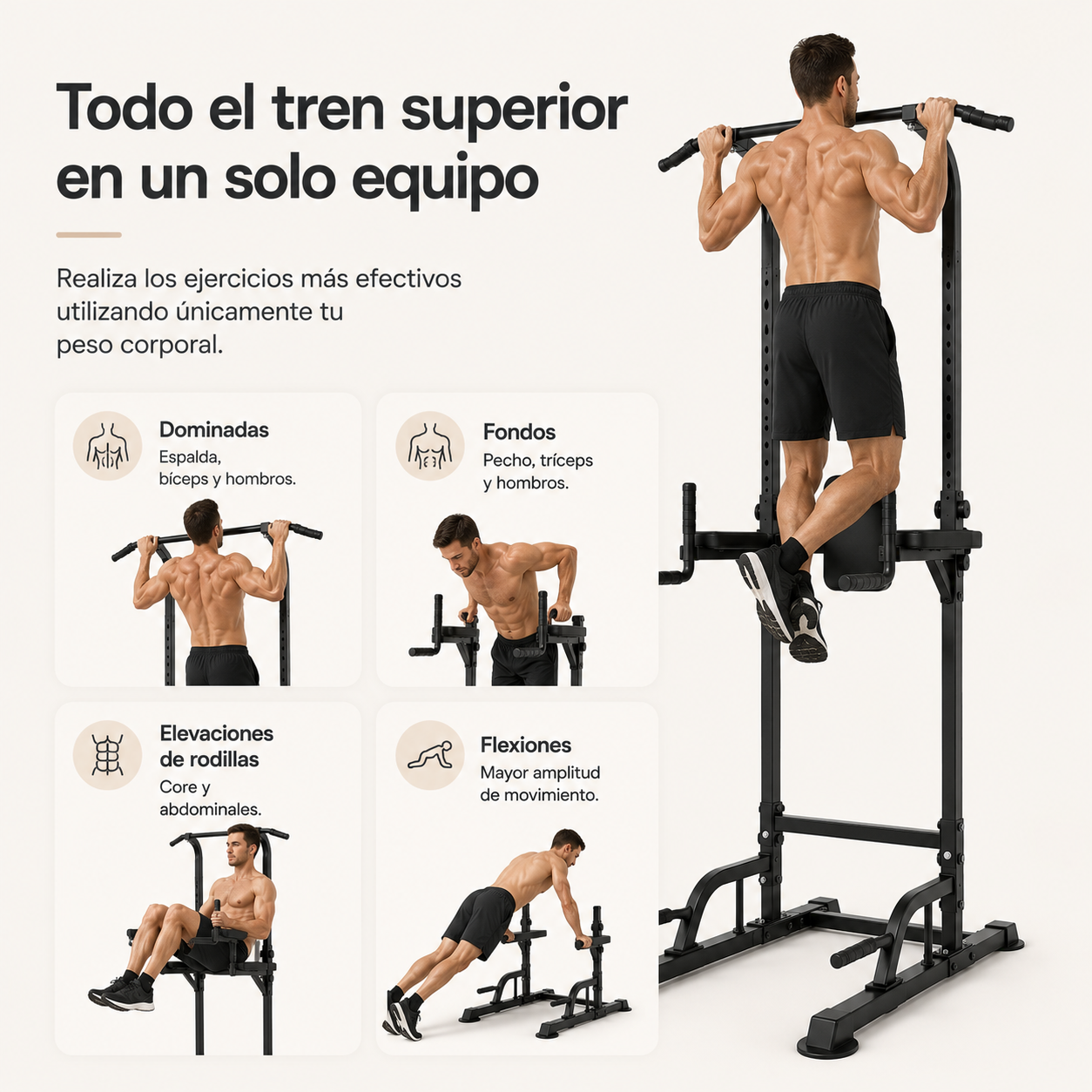 Torre de Dominadas Multifunción con Estación VKR 150-230 cm