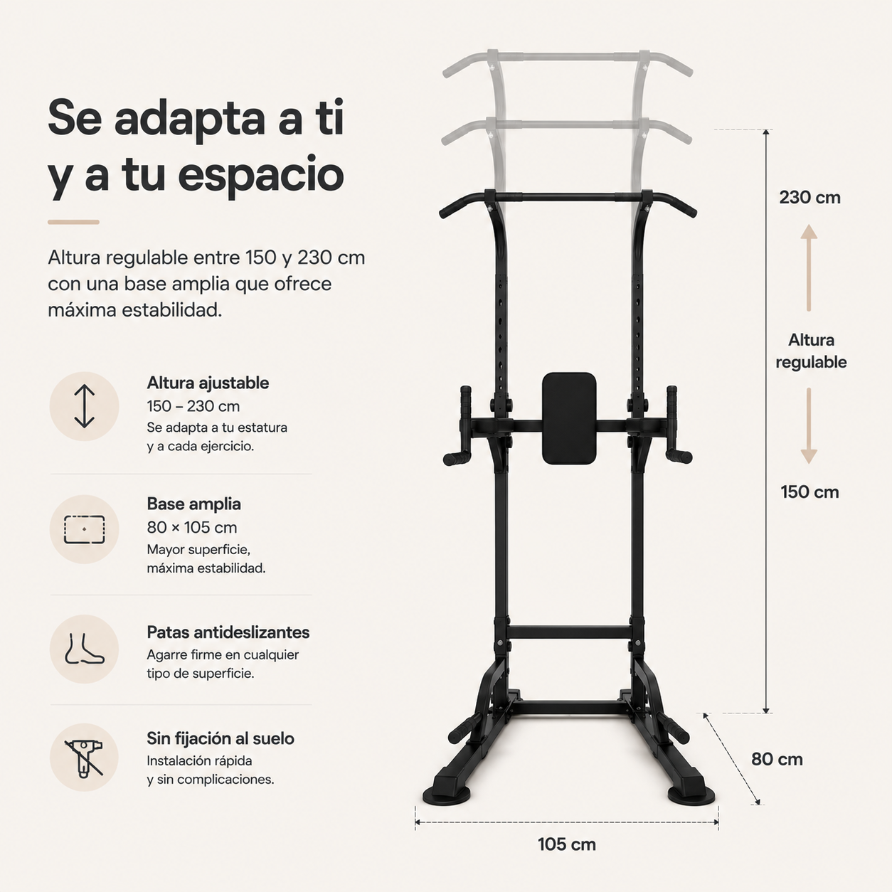 Torre de Dominadas Multifunción con Estación VKR 150-230 cm